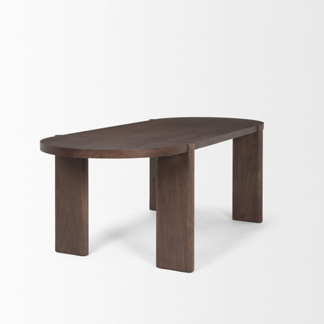 Sohan Dark Elm Wood Oval Dining Table by Mercana at Eve Furniture