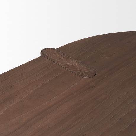 Sohan Dark Elm Wood Oval Dining Table by Mercana at Eve Furniture