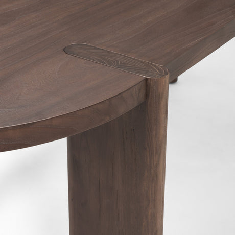 Sohan Dark Elm Wood Oval Dining Table by Mercana at Eve Furniture