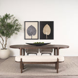 Sohan Dark Elm Wood Oval Dining Table by Mercana at Eve Furniture