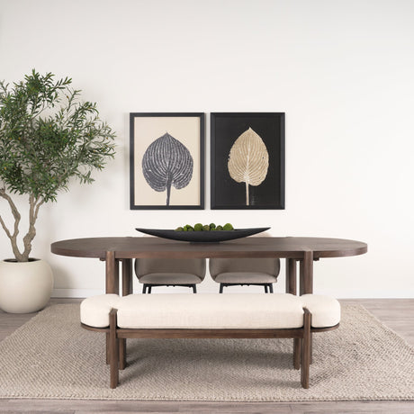Sohan Dark Elm Wood Oval Dining Table by Mercana at Eve Furniture