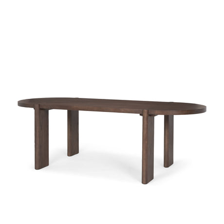 Sohan Dark Elm Wood Oval Dining Table by Mercana at Eve Furniture