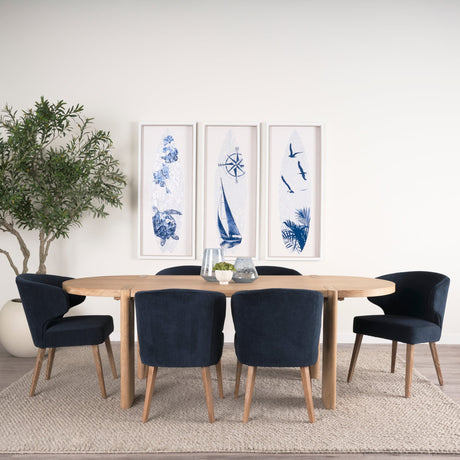 Sohan Light Brown Wood Oval Dining Table by Mercana at Eve Furniture