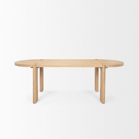Sohan Light Brown Wood Oval Dining Table by Mercana at Eve Furniture