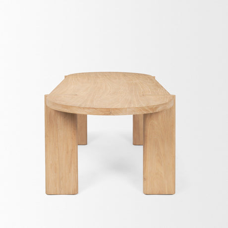 Sohan Light Brown Wood Oval Dining Table by Mercana at Eve Furniture