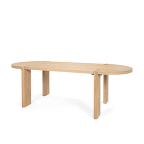 Sohan Light Brown Wood Oval Dining Table by Mercana at Eve Furniture