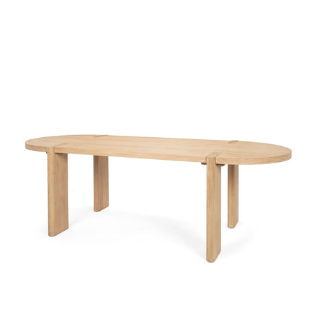 Sohan Light Brown Wood Oval Dining Table by Mercana at Eve Furniture