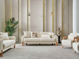 Soho 3-pieces (Sofa & Loveseat & Chair) Livingroom Set in Cream