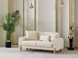 Soho 3-pieces (Sofa & Loveseat & Chair) Livingroom Set in Cream by Furnia at Eve Furniture