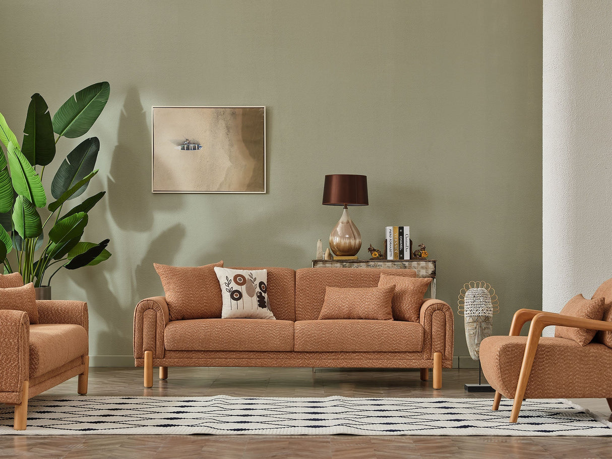 Soho 3-pieces (Sofa & Loveseat & Chair) Livingroom Set in Somon by Furnia at Eve Furniture