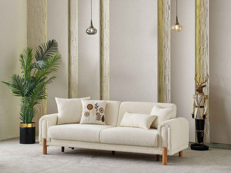 Soho Cream 3-pieces (Sofa & Loveseat & Chair) Living Room Set by Furnia at Eve Furniture