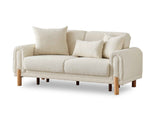 Soho Cream Convertible Loveseat by Furnia at Eve Furniture