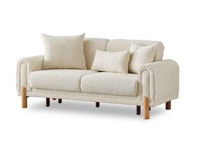 Soho Cream Convertible Loveseat by Furnia at Eve Furniture