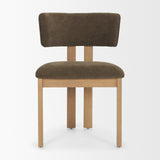 Soho Curved Open Back Brown Fabric w/ Light Brown Tripod Frame Dining Chair by Mercana at Eve Furniture