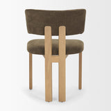 Soho Curved Open Back Brown Fabric w/ Light Brown Tripod Frame Dining Chair by Mercana at Eve Furniture