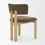 Soho Curved Open Back Brown Fabric w/ Light Brown Tripod Frame Dining Chair by Mercana at Eve Furniture