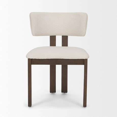 Soho Curved Open Back Cream Chenille Tripod Frame Dining Chair, Set of 2 by Mercana at Eve Furniture