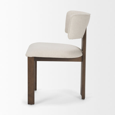 Soho Curved Open Back Cream Chenille Tripod Frame Dining Chair, Set of 2 by Mercana at Eve Furniture