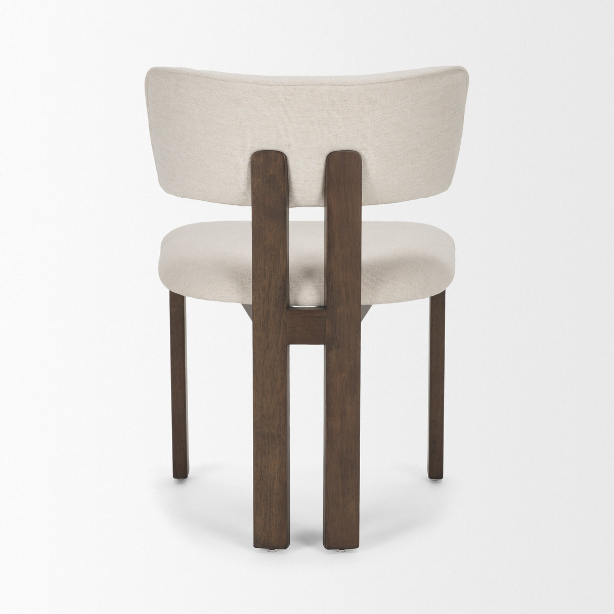 Soho Curved Open Back Cream Chenille Tripod Frame Dining Chair, Set of 2 by Mercana at Eve Furniture