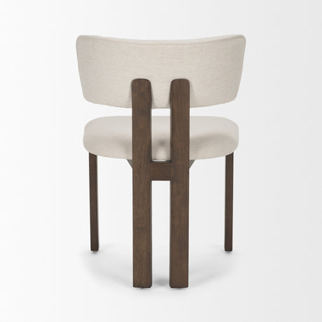 Soho Curved Open Back Cream Chenille Tripod Frame Dining Chair, Set of 2 by Mercana at Eve Furniture