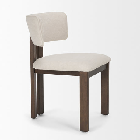 Soho Curved Open Back Cream Chenille Tripod Frame Dining Chair, Set of 2 by Mercana at Eve Furniture