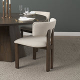 Soho Curved Open Back Cream Chenille Tripod Frame Dining Chair, Set of 2 by Mercana at Eve Furniture