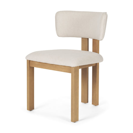 Soho Curved Open Back Cream w/ Light Brown Tripod Frame Dining Chair by Mercana at Eve Furniture