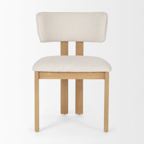 Soho Curved Open Back Cream w/ Light Brown Tripod Frame Dining Chair by Mercana at Eve Furniture