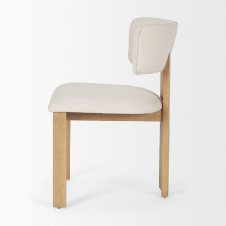 Soho Curved Open Back Cream w/ Light Brown Tripod Frame Dining Chair by Mercana at Eve Furniture