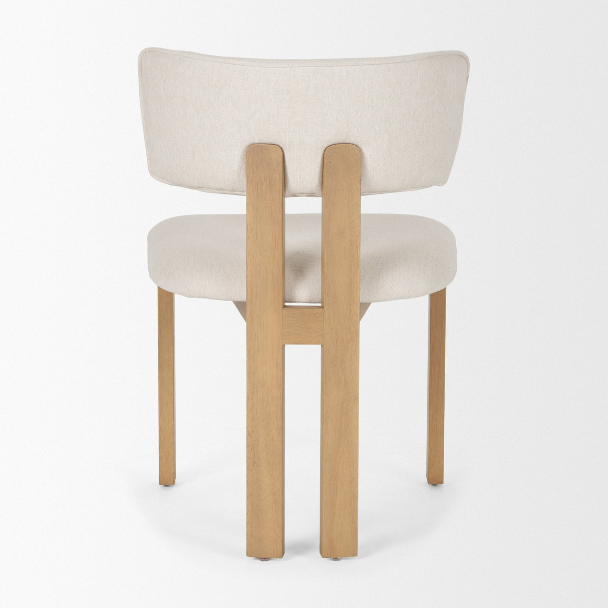 Soho Curved Open Back Cream w/ Light Brown Tripod Frame Dining Chair by Mercana at Eve Furniture
