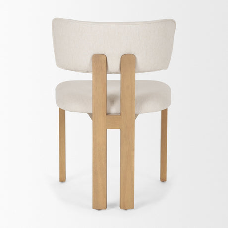 Soho Curved Open Back Cream w/ Light Brown Tripod Frame Dining Chair by Mercana at Eve Furniture