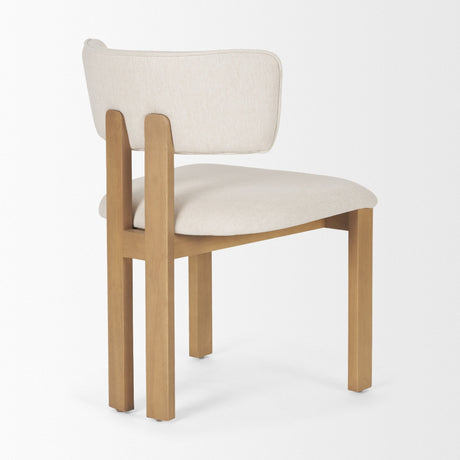 Soho Curved Open Back Cream w/ Light Brown Tripod Frame Dining Chair by Mercana at Eve Furniture
