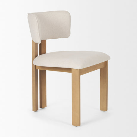 Soho Curved Open Back Cream w/ Light Brown Tripod Frame Dining Chair by Mercana at Eve Furniture