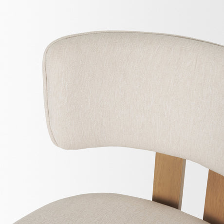 Soho Curved Open Back Cream w/ Light Brown Tripod Frame Dining Chair by Mercana at Eve Furniture