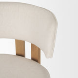 Soho Curved Open Back Cream w/ Light Brown Tripod Frame Dining Chair by Mercana at Eve Furniture