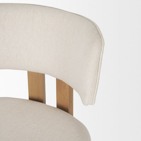 Soho Curved Open Back Cream w/ Light Brown Tripod Frame Dining Chair by Mercana at Eve Furniture