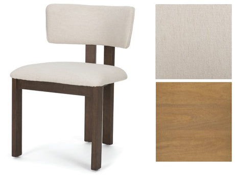 Soho Curved Open Back Cream w/ Light Brown Tripod Frame Dining Chair by Mercana at Eve Furniture