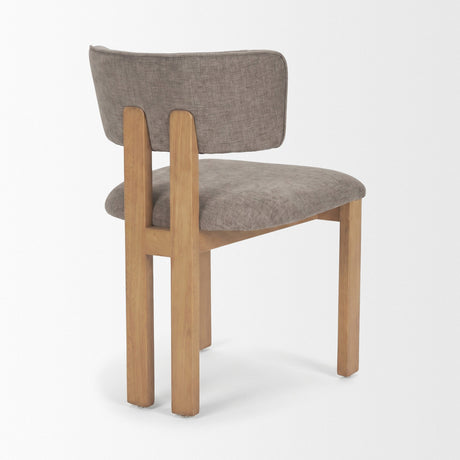Soho Curved Open Back Gray Chenille Tripod Frame Dining Side Chair, Set of 2 by Mercana at Eve Furniture