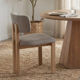 Soho Curved Open Back Gray Chenille Tripod Frame Dining Side Chair, Set of 2 by Mercana at Eve Furniture