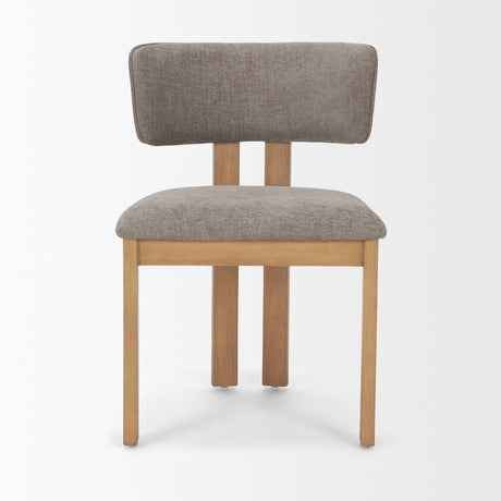 Soho Curved Open Back Gray Chenille Tripod Frame Dining Side Chair, Set of 2 by Mercana at Eve Furniture