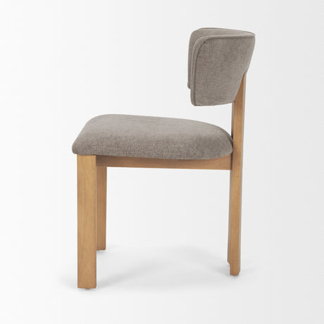 Soho Curved Open Back Gray Chenille Tripod Frame Dining Side Chair, Set of 2 by Mercana at Eve Furniture