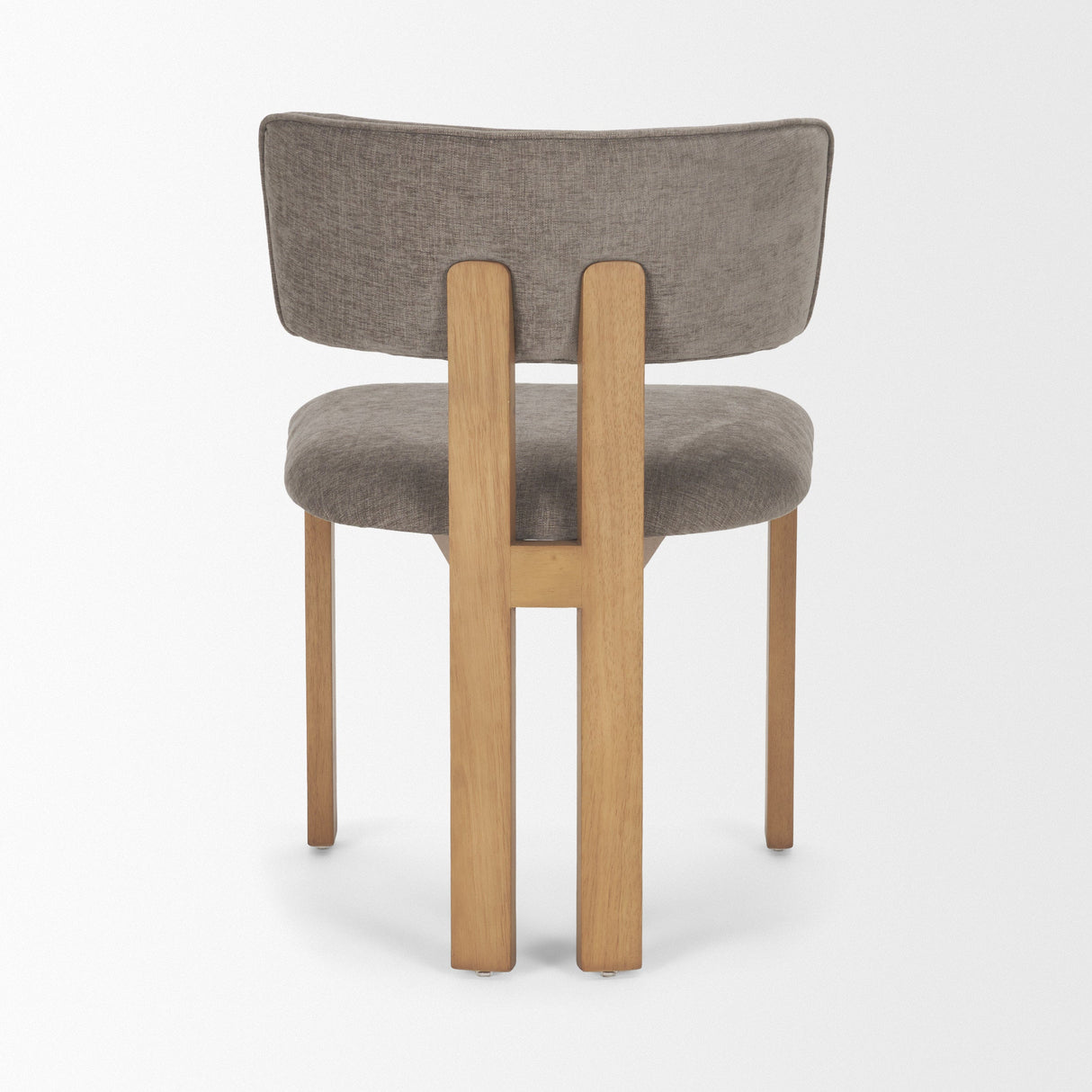 Soho Curved Open Back Gray Chenille Tripod Frame Dining Side Chair, Set of 2 by Mercana at Eve Furniture