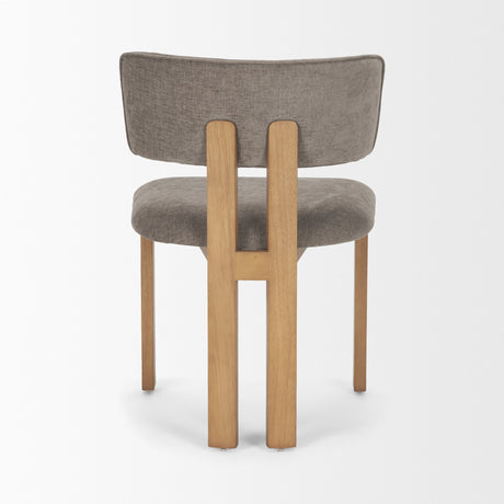 Soho Curved Open Back Gray Chenille Tripod Frame Dining Side Chair, Set of 2 by Mercana at Eve Furniture