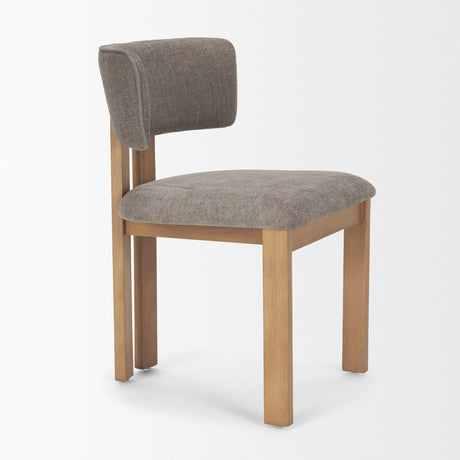 Soho Curved Open Back Gray Chenille Tripod Frame Dining Side Chair, Set of 2 by Mercana at Eve Furniture