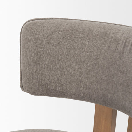 Soho Curved Open Back Gray Chenille Tripod Frame Dining Side Chair, Set of 2 by Mercana at Eve Furniture