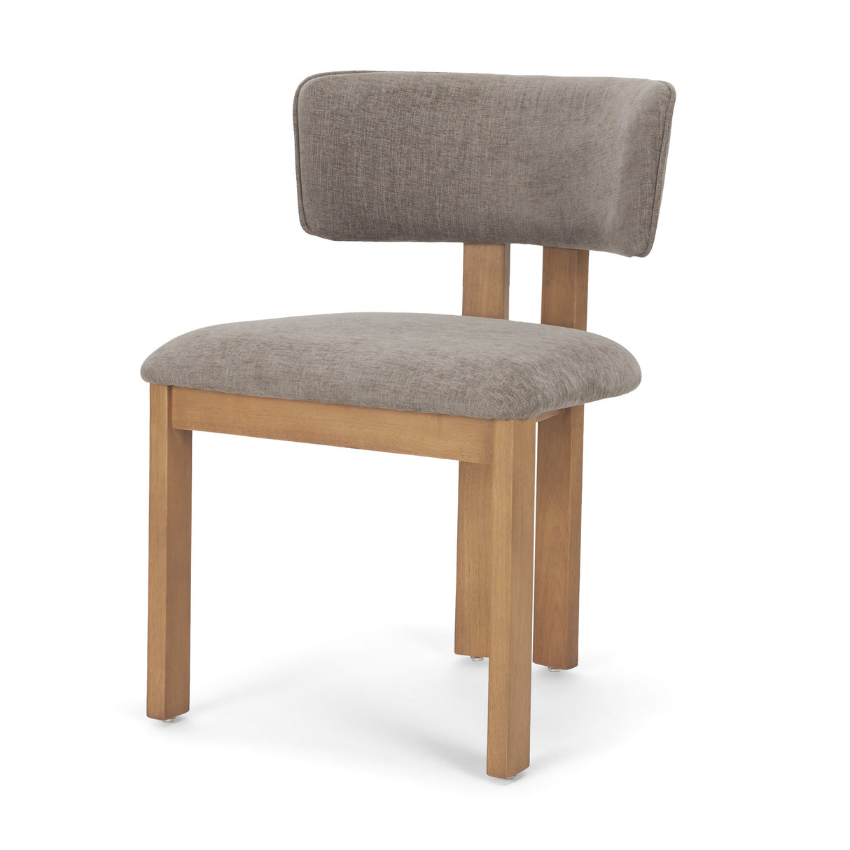 Soho Curved Open Back Gray Chenille Tripod Frame Dining Side Chair, Set of 2 by Mercana at Eve Furniture