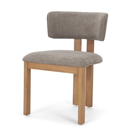 Soho Curved Open Back Gray Chenille Tripod Frame Dining Side Chair, Set of 2 by Mercana at Eve Furniture