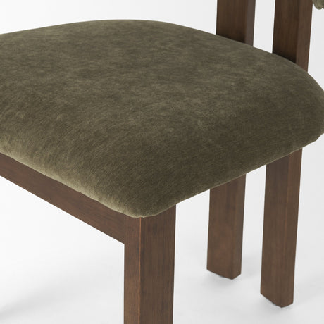 Soho Curved Open Back Olive Tripod Frame Dining Chair by Mercana at Eve Furniture