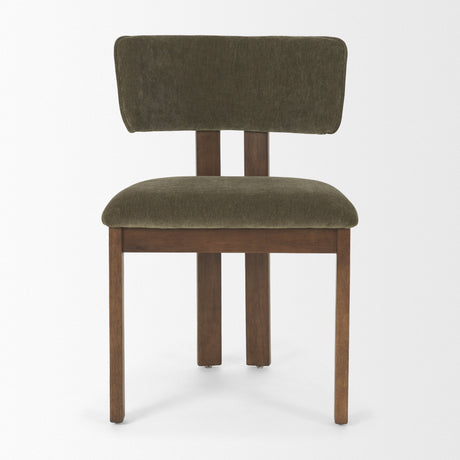 Soho Curved Open Back Olive Tripod Frame Dining Chair by Mercana at Eve Furniture