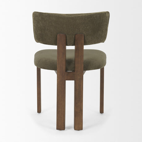 Soho Curved Open Back Olive Tripod Frame Dining Chair by Mercana at Eve Furniture